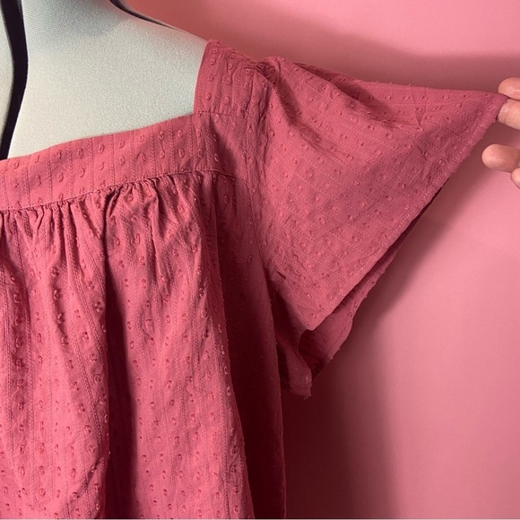 Torrid Clip Jacquard Square Neck Flutter Sleeve Top Size 5, 5X, 28 NWT - Picture 4 of 9